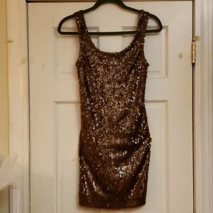 Rubber Ducky Copper Sequenced Dress Size Small